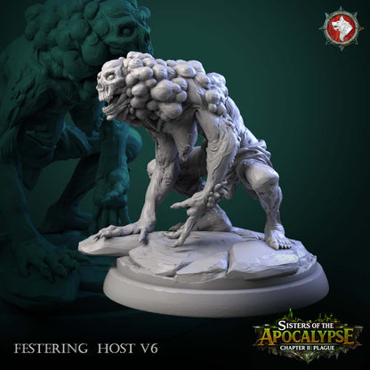Festering Host V6 - crouched skull-faced walker on all fours with a boil-covered back