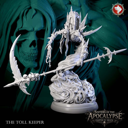 The Toll Keeper rear view showing the robe of drowned souls flowing down onto the scenic base