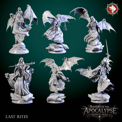 The Last Rites - all six bat-winged shrouded wraiths with censers, scales, staff and sword on rubble rounds