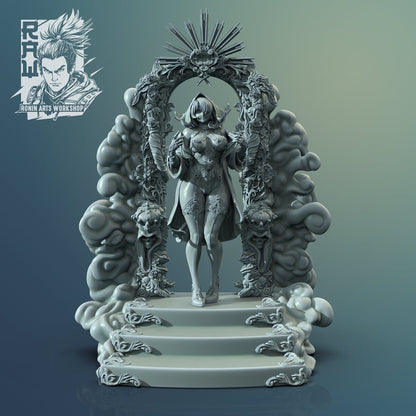 Lucia with Portal | Resin 3D Printed Pinup | Ronin Arts Workshop