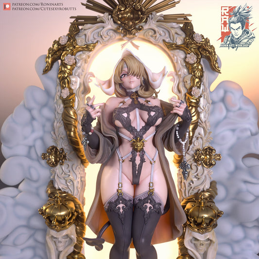Lucia with Portal | Resin 3D Printed Pinup | Ronin Arts Workshop