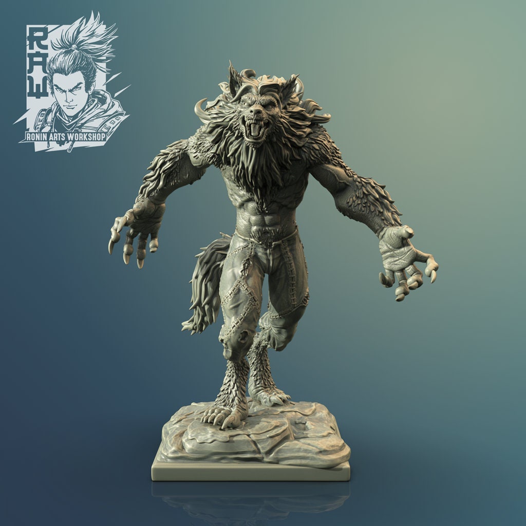 Werewolf / Lycanthrope | Male and Female | Resin 3D Print | Ronin Arts Workshop