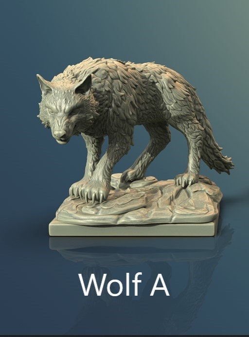 Wolf | Resin 3D Printed Miniature | Ronin Arts Workshop