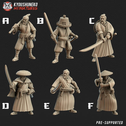 Japanese Ronin | Resin 3D Printed Miniatures | Kyoushuneko | Table Top Gaming | RPG | D&D | Pathfinder