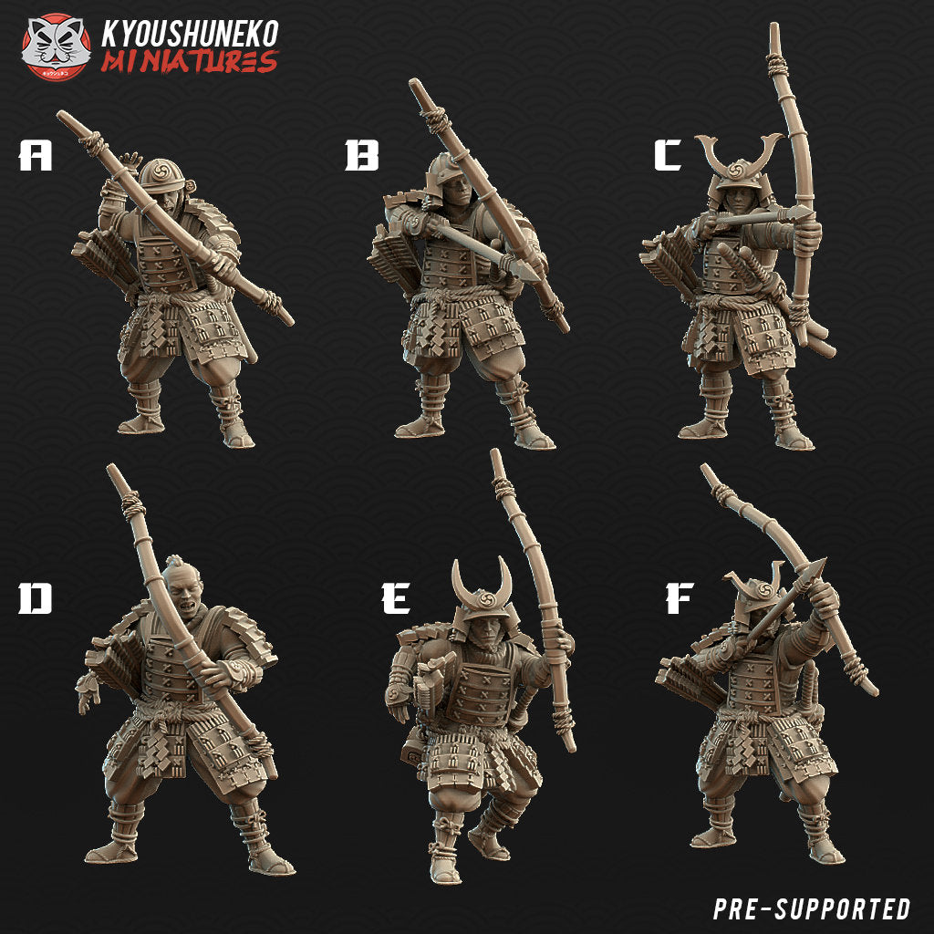 Samurai Bowmen | Resin 3D Printed Miniatures | Kyoushuneko | Table Top Gaming | RPG | D&D | Pathfinder