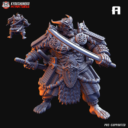Japanese Oni | 6x Options | Big Resin 3D Printed Miniatures | Kyoushuneko | Table Top Gaming | RPG | D&D | Pathfinder