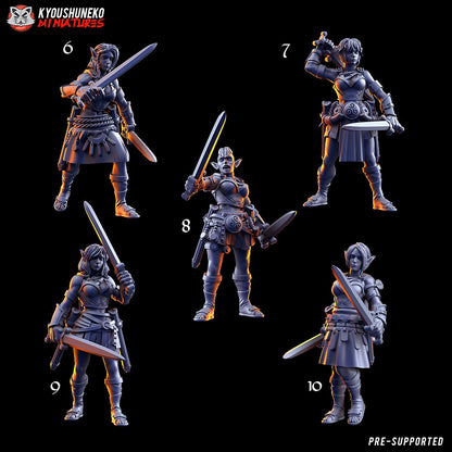 War Dancers  (Gaelic Wood Elves) | Resin 3D Printed Miniatures | Kyoushuneko | Table Top Gaming | RPG | D&D | Pathfinder