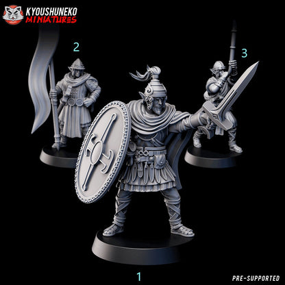 Command Group (Gaelic Wood Elves) | Resin 3D Printed Miniatures | Kyoushuneko | Table Top Gaming | RPG | D&D | Pathfinder