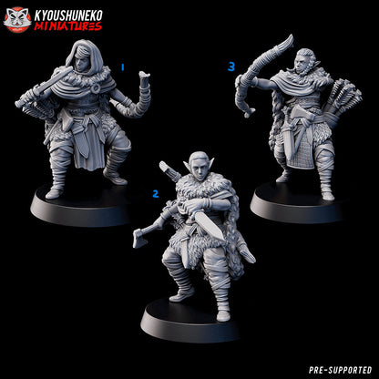 Wild Watchers (Gaelic Wood Elves) | Resin 3D Printed Miniatures | Kyoushuneko | Table Top Gaming | RPG | D&D | Pathfinder