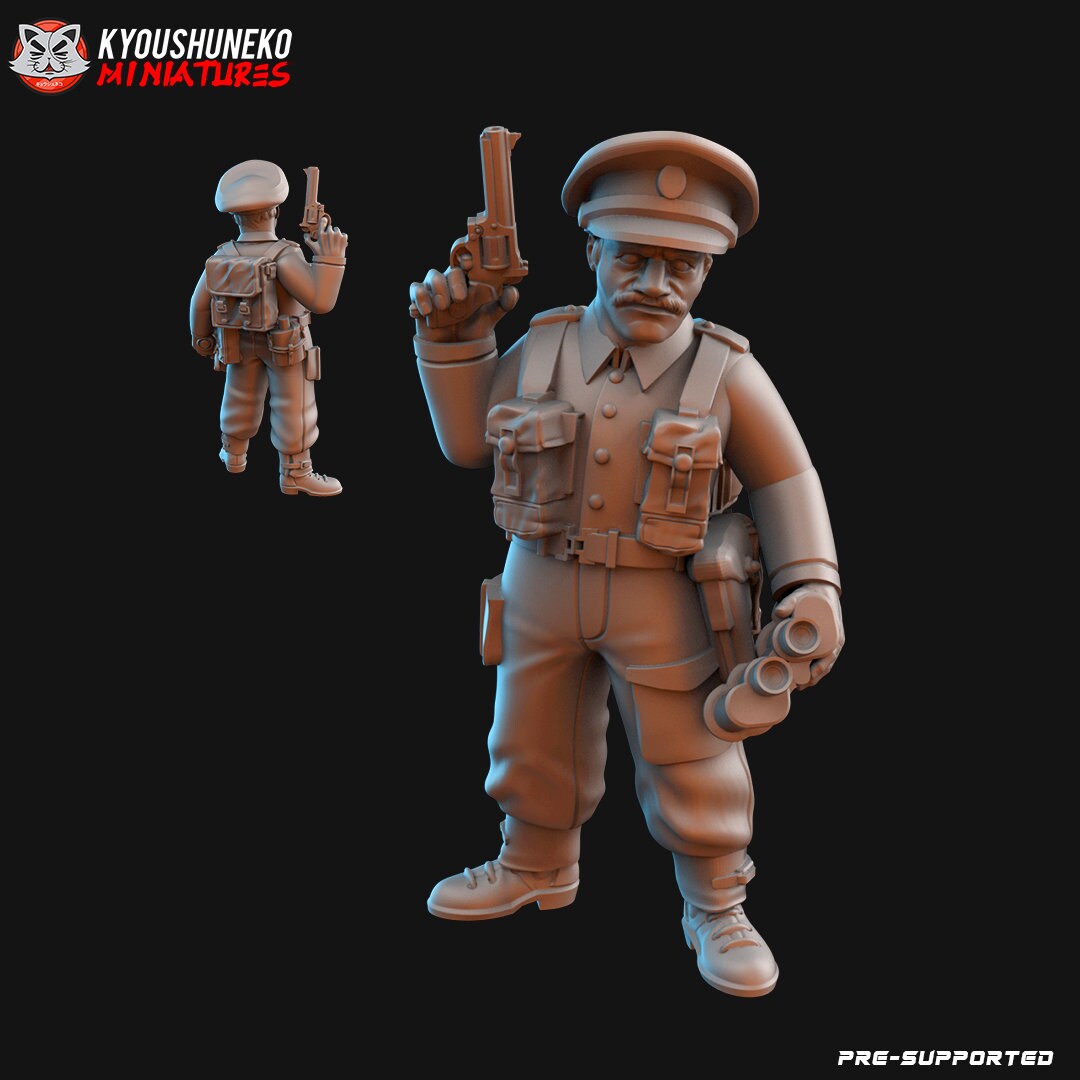WW2 British Captain | Resin 3D Printed Miniature | Kyoushuneko