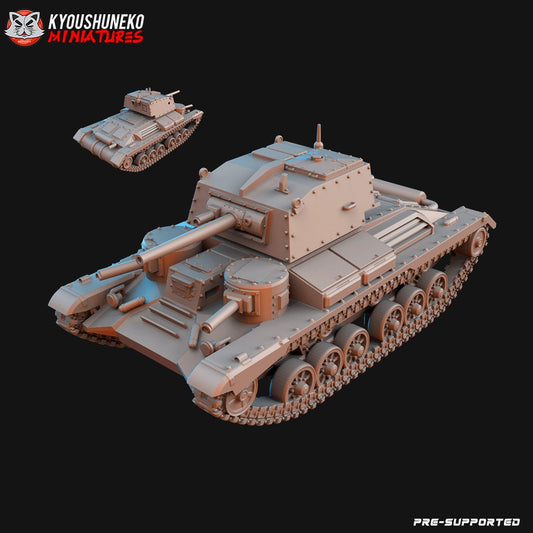 WW2 British MK1 A9 Tank | Resin 3D Printed Miniature | Kyoushuneko