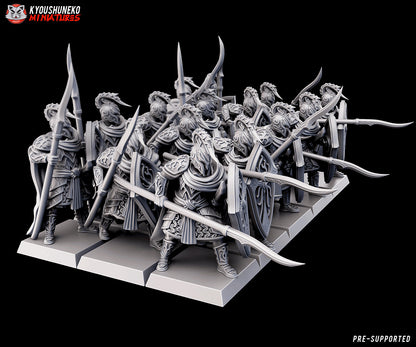 High Elf Spearmen | Resin 3D Printed Miniatures | Kyoushuneko | Table Top Gaming | RPG | D&D | Pathfinder