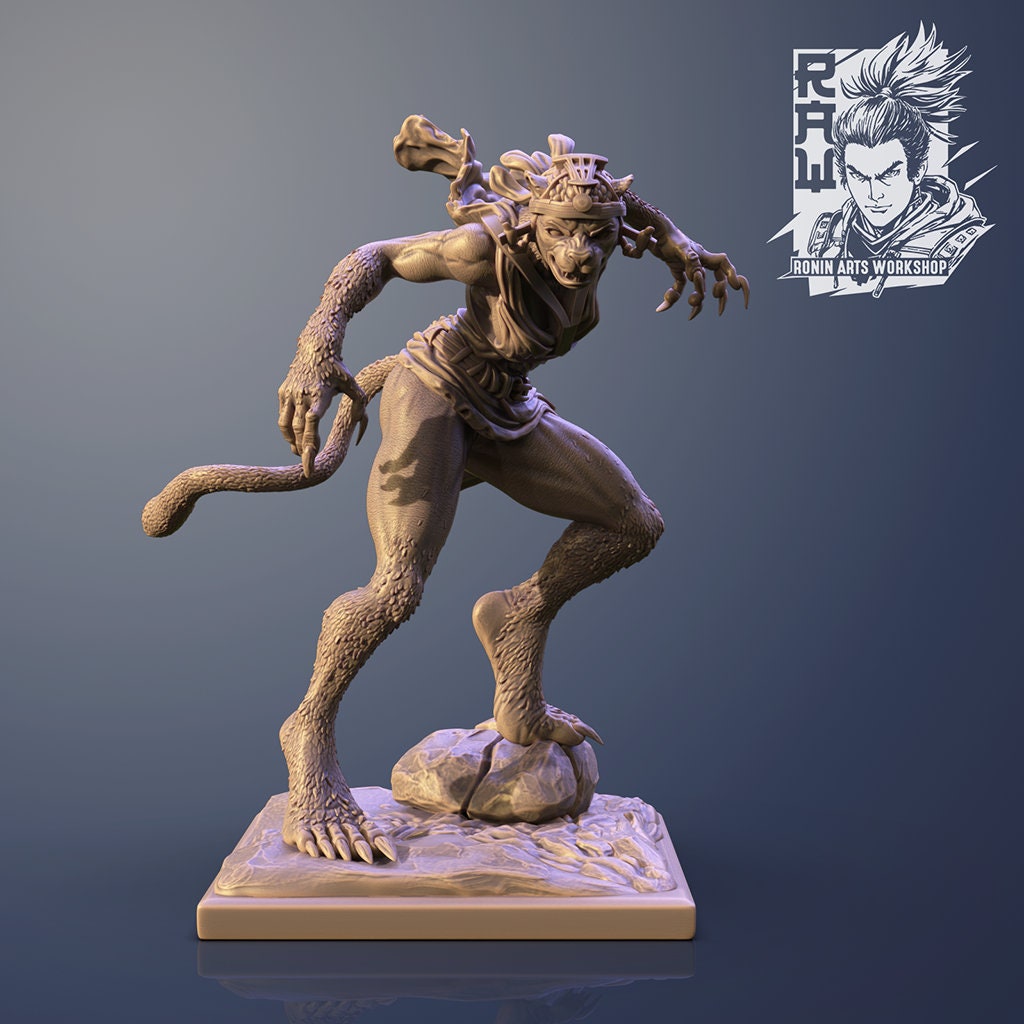 Feline Shapeshifters | Lions, Panthers | Resin 3D Print | Ronin Arts Workshop