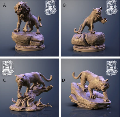 RPG Lions and Panthers | Resin 3D Print | Ronin Arts Workshop