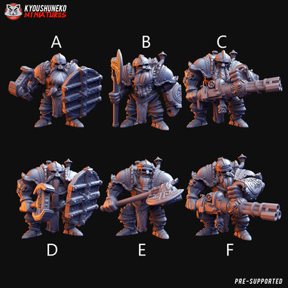 Elite Dwarf Unit | Resin 3D Printed Miniatures | Kyoushuneko | Table Top Gaming | RPG | D&D | Pathfinder