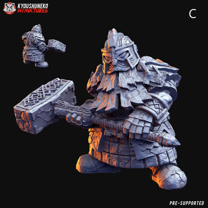 Dwarf Rune Guardians | Big Models! | Resin 3D Printed Miniatures | Kyoushuneko | Table Top Gaming | RPG | D&D | Pathfinder