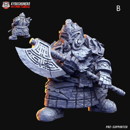 Dwarf Rune Guardians | Big Models! | Resin 3D Printed Miniatures | Kyoushuneko | Table Top Gaming | RPG | D&D | Pathfinder