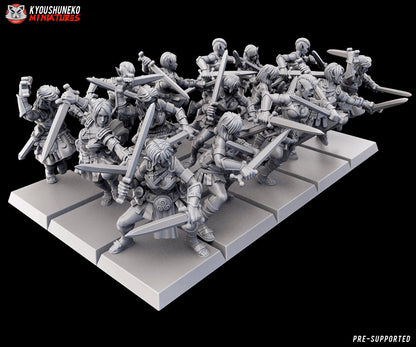 War Dancers  (Gaelic Wood Elves) | Resin 3D Printed Miniatures | Kyoushuneko | Table Top Gaming | RPG | D&D | Pathfinder