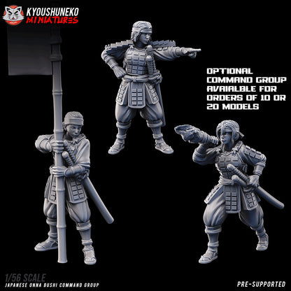 Japanese Spearwomen |  Onna Bushi Naginata | Resin 3D Printed Miniatures | Kyoushuneko | Table Top Gaming | RPG | D&D | Pathfinder