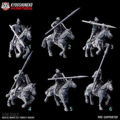 Glade Riders (Gaelic Wood Elves) | Resin 3D Printed Miniatures | Kyoushuneko | Table Top Gaming | RPG | D&D | Pathfinder