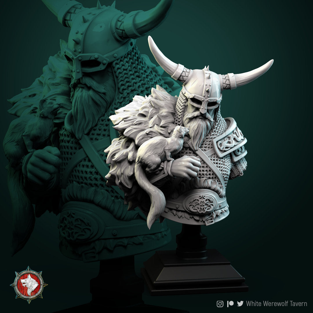 Kolgrim | Bust | Resin 3D Printed Miniature | White Werewolf Tavern