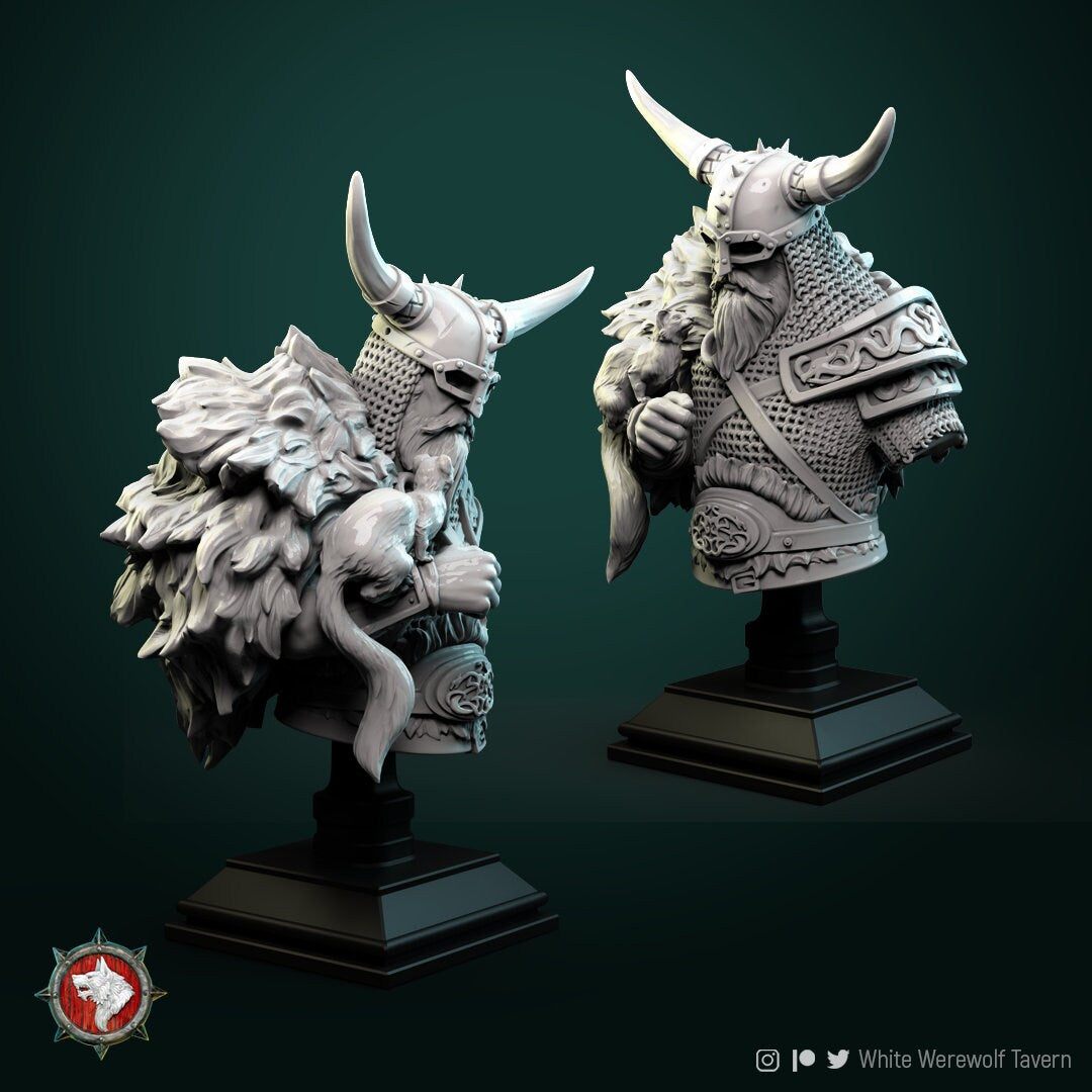 Kolgrim | Bust | Resin 3D Printed Miniature | White Werewolf Tavern