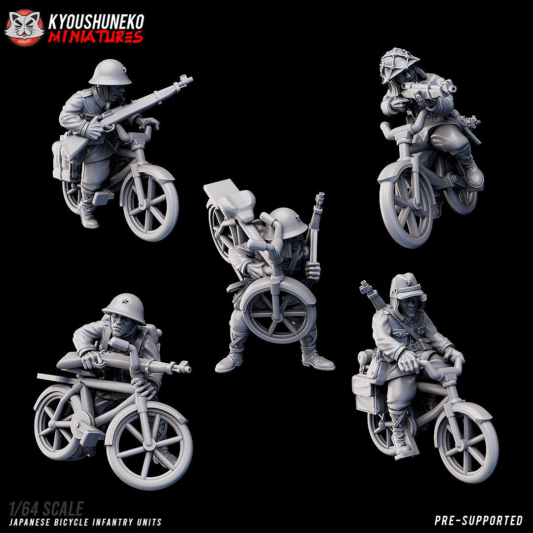 WW2 Japanese Bicycle Infantry | Resin 3D Printed Miniature | Kyoushuneko