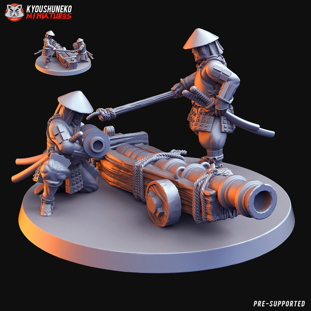 Japanese Cannon | Resin 3D Printed Miniatures | Kyoushuneko | Table Top Gaming | RPG | D&D | Pathfinder