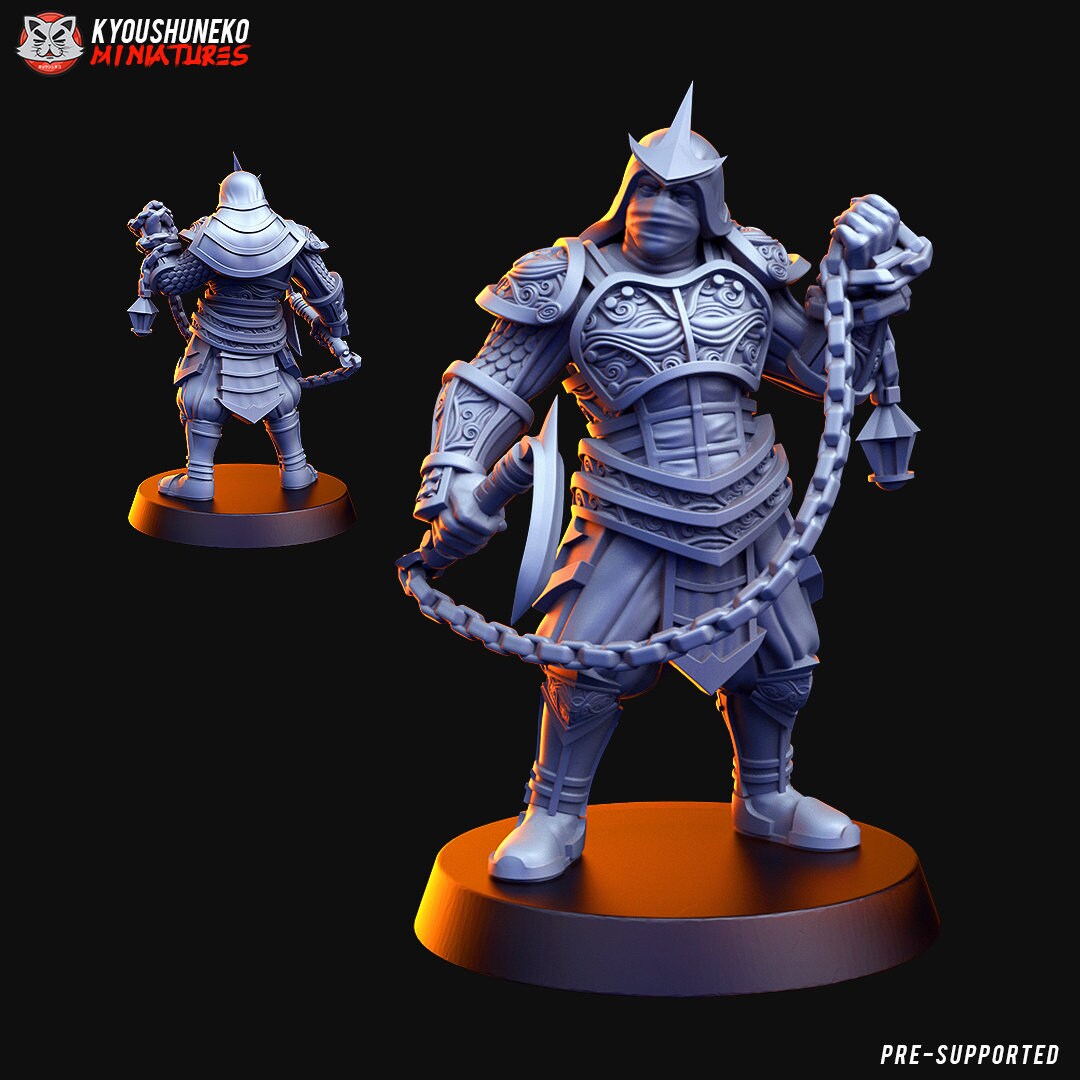 Japanese Ninja Shinobi | Sarutori Hanzo |  Resin 3D Printed Miniatures | Kyoushuneko | Table Top Gaming | RPG | D&D | Pathfinder