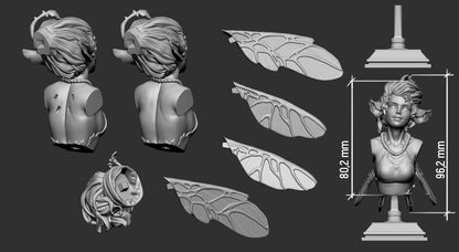 Pixie | Bust | Resin 3D Printed Miniature | White Werewolf Tavern