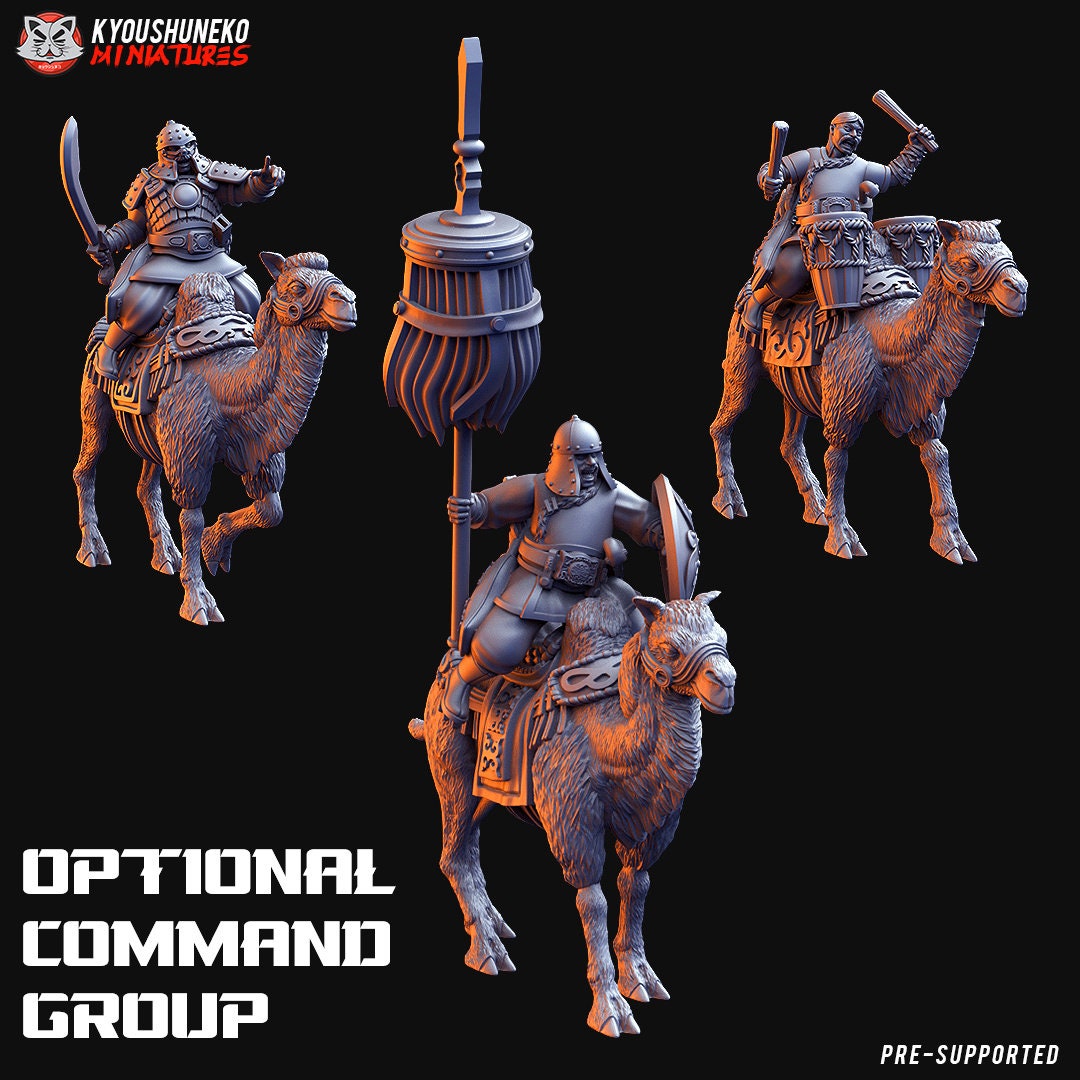 Mongolian Light Cavalry Spearmen | Resin 3D Printed Miniatures | Kyoushuneko | Table Top Gaming | RPG | D&D | Pathfinder