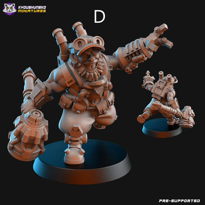 Dwarf Space Miners | Space Dwarfs / Squats / League of Votann | Resin 3D Printed Miniature | Kyoushuneko
