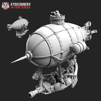 Dwarf Airship | Resin 3D Printed Miniatures | Kyoushuneko | Table Top Gaming | RPG | D&D | Pathfinder