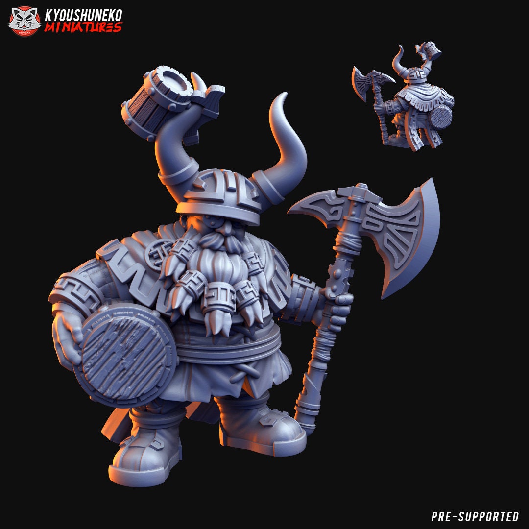 Dwarf Brewmaster | Resin 3D Printed Miniatures | Kyoushuneko | Table Top Gaming | RPG | D&D | Pathfinder