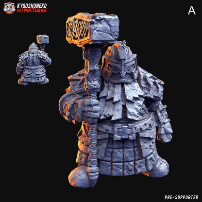 Dwarf Rune Guardians | Big Models! | Resin 3D Printed Miniatures | Kyoushuneko | Table Top Gaming | RPG | D&D | Pathfinder