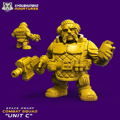 Combat Squad  | Space Dwarfs / Squats / League of Votann | Resin 3D Printed Miniature | Kyoushuneko