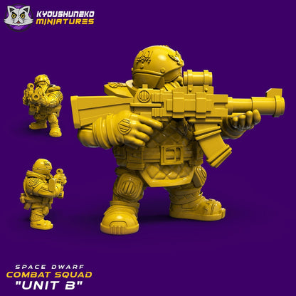 Combat Squad  | Space Dwarfs / Squats / League of Votann | Resin 3D Printed Miniature | Kyoushuneko