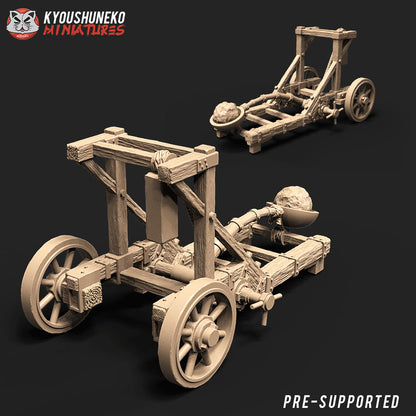 Dwarf Catapult 3x Crew | Resin 3D Printed Miniatures | Kyoushuneko | Table Top Gaming | RPG | D&D | Pathfinder