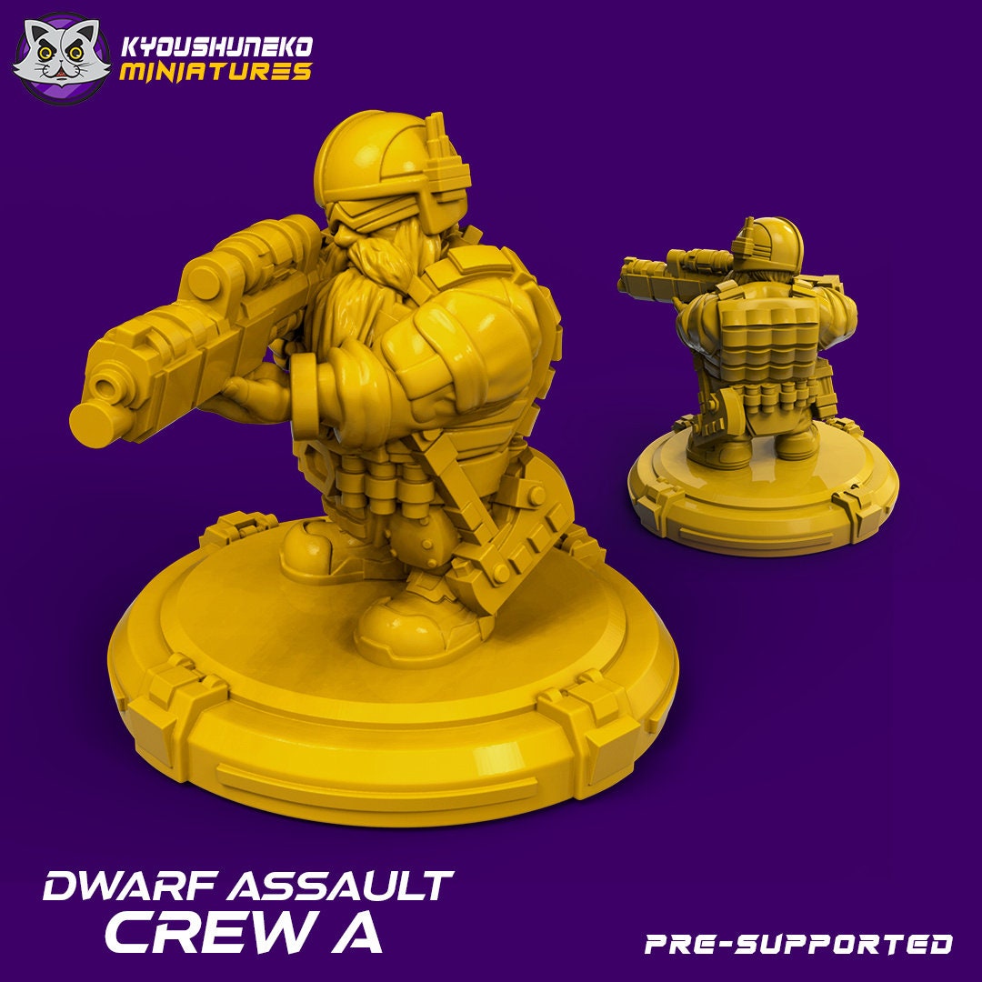 Assault Team | Space Dwarfs / Squats / League of Votann | Resin 3D Printed Miniature | Kyoushuneko