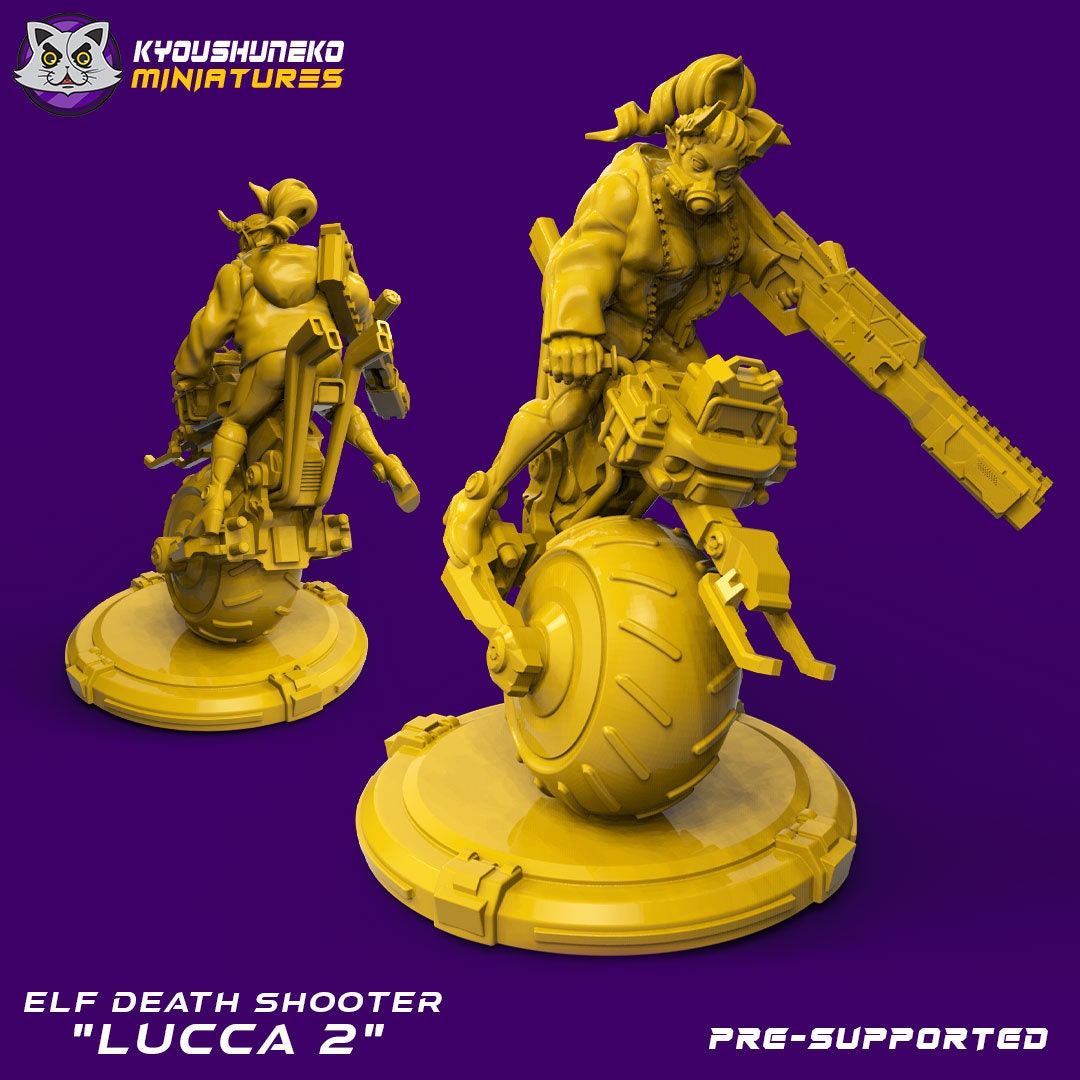 Elf Death Shooter | Sci-Fi / Cyberpunk | Resin 3D Printed Miniature | Kyoushuneko