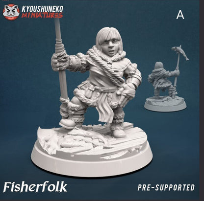 Dwarf Fishermen | Resin 3D Printed Miniatures | Kyoushuneko | Table Top Gaming | RPG | D&D | Pathfinder