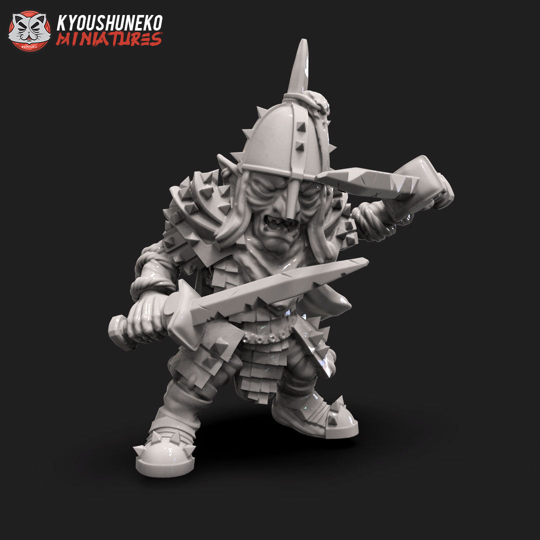 Goblin Warlord | Resin 3D Printed Miniatures | Kyoushuneko | Table Top Gaming | RPG | D&D | Pathfinder
