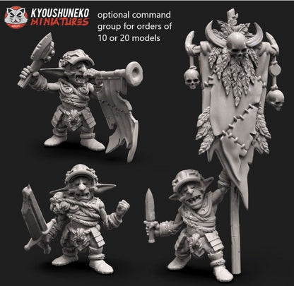 Goblin Archers | Resin 3D Printed Miniatures | Kyoushuneko | Table Top Gaming | RPG | D&D | Pathfinder