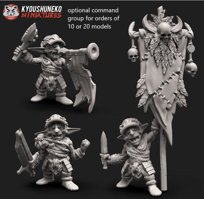 Goblin Warriors | Resin 3D Printed Miniatures | Kyoushuneko | Table Top Gaming | RPG | D&D | Pathfinder
