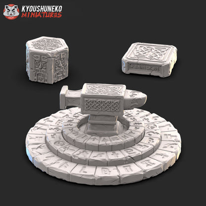 Dwarf Anvil of Doom and Oathstones | Multiple Variants | Resin 3D Printed Miniatures | Kyoushuneko | Table Top Gaming | RPG | D&D