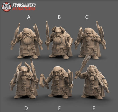 Dwarf Warriors (Multiple Weapon Options) | Resin 3D Printed Miniatures | Kyoushuneko | Table Top Gaming | RPG | D&D | Pathfinder