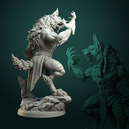 Karrash the Forest Shadow | Werewolf | Resin 3D Printed Miniature | White Werewolf Tavern