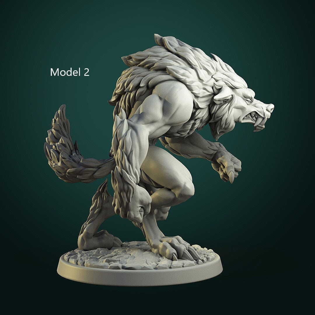 Common Werewolf | Werewolf | Resin 3D Printed Miniature | White Werewolf Tavern