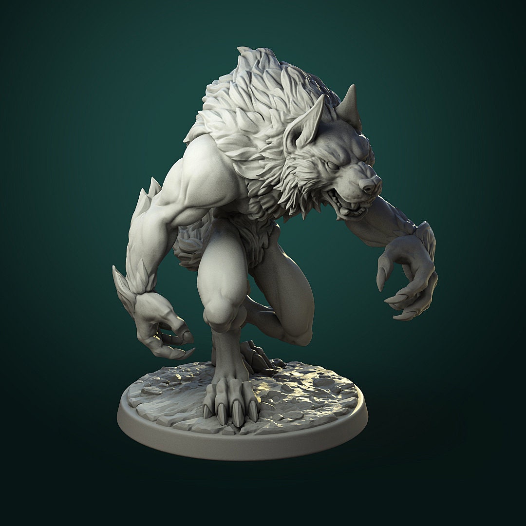 Common Werewolf | Werewolf | Resin 3D Printed Miniature | White Werewolf Tavern