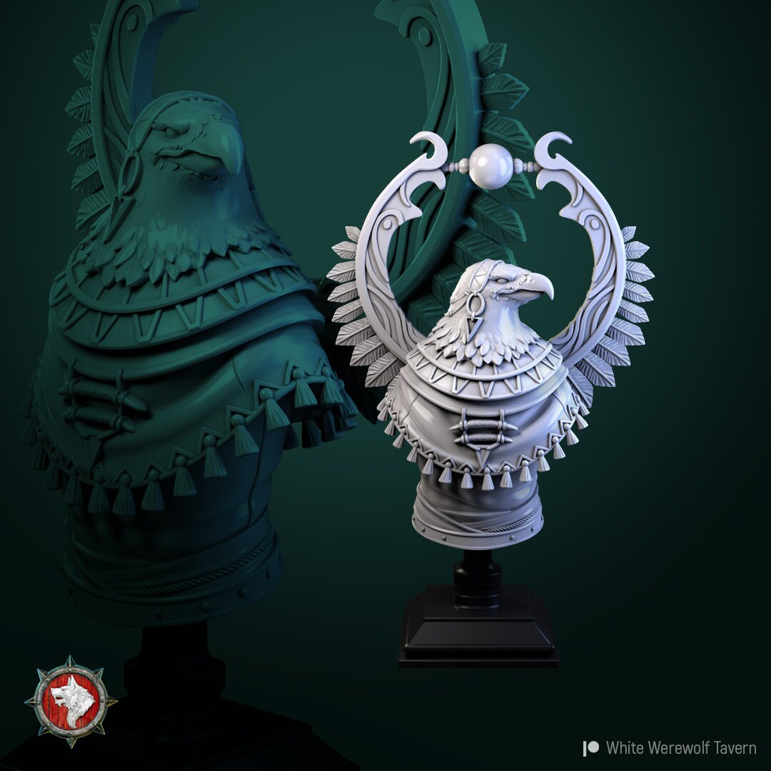 Ayalau The Aarakocra Priestess | Bust | Resin 3D Printed Miniature | White Werewolf Tavern